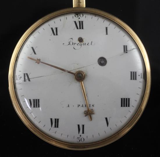 A 19th century continental gold keywind pocket watch, a.f.